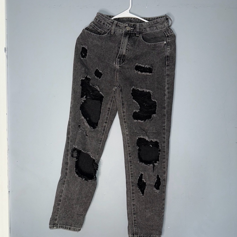Distressed Black Jeans